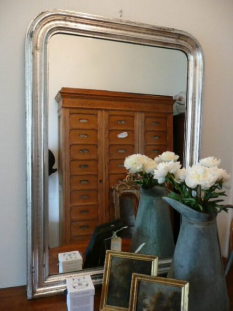 Antique Louis Philippe silver gilt mirror c.1840