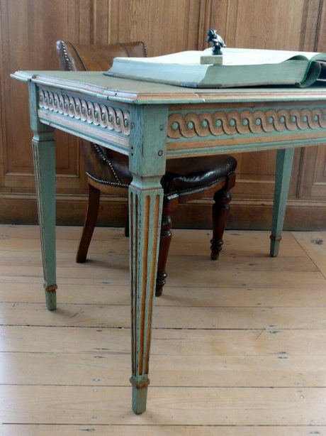 19th century carved oak LXVI table with drawer