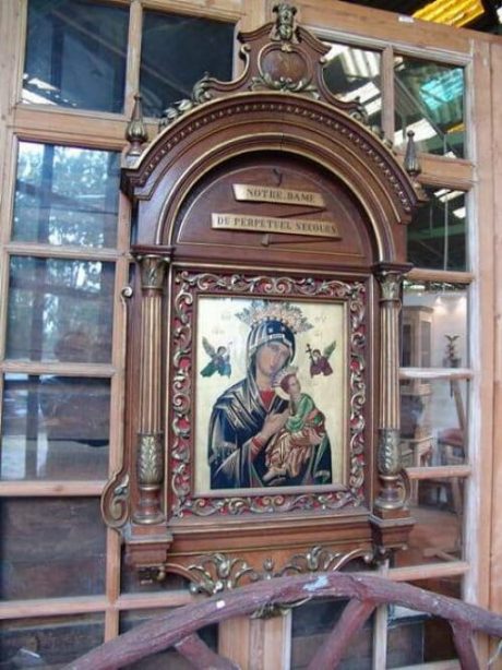 Painted Russian icon of our Lady of Perpetual Secour 1899