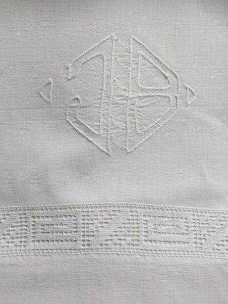 Three sets of antique French monogrammed linen c.1910 - 1920