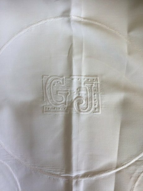 Trio of Art Deco French linen GJ Monogrammed Sheet c.1920