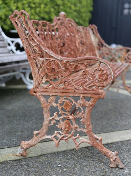 Late 19th century Coalbrookdale English cast iron garden bench