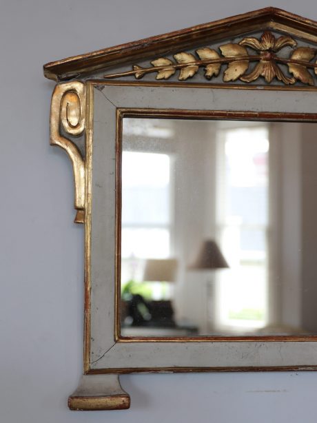 Petite antique Napoleon III Mirror with capital c.1880