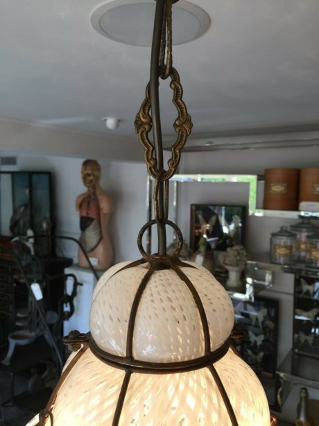 Mid century Venetian glass caged lantern