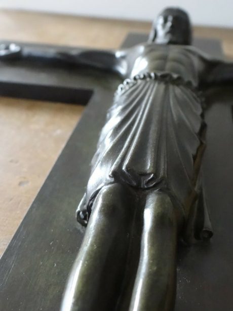 Nicely patinated antique Bronze crucifix c.1880 - 1900