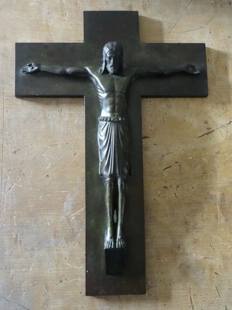 Nicely patinated antique Bronze crucifix c.1880 - 1900