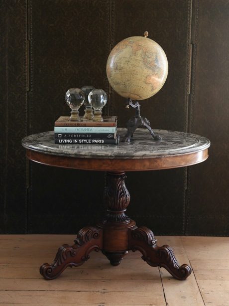French antique mahogany pedestal centre table c.1870