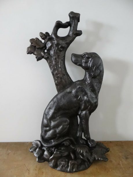 Victorian cast iron doorstop in the form of a seated hound c.1890