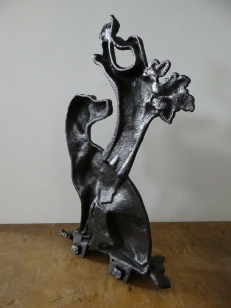 Victorian cast iron doorstop in the form of a seated hound c.1890