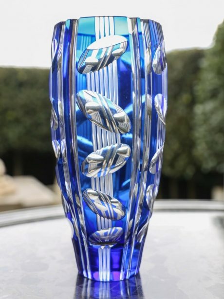 A cobalt blue glass vase (Charles Graffart) for Val St Lambert