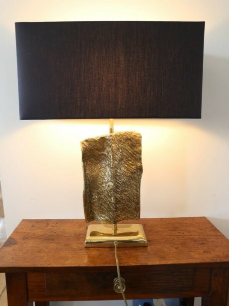 Gilded bronze Brutalist designer lamp from the 1970's
