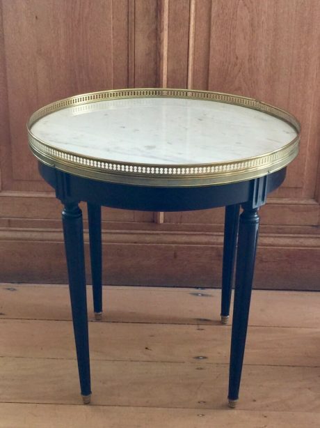 A small ebonised Bouilotte Louis XVI style side table c.1940.