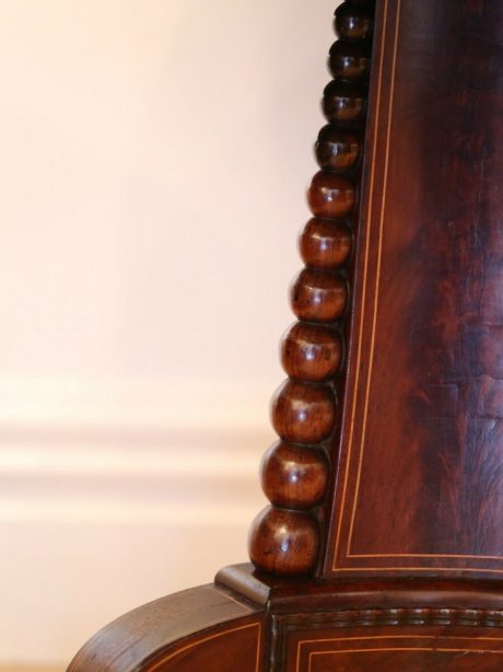 French, Empire style, mahogany centre table with grey fossil marble top c.1840