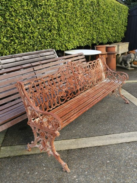 Late 19th century Coalbrookdale English cast iron garden bench