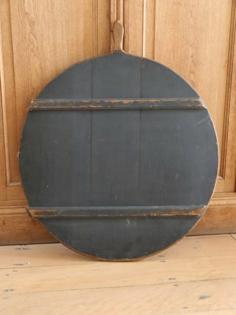 A Dove Grey painted pine Swedish Peel Board c.1870