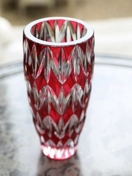 Rouge Hubert Lega Conrad vase for Val St Lambert 1968