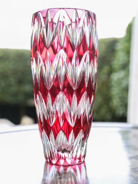 Rouge Hubert Lega Conrad vase for Val St Lambert 1968