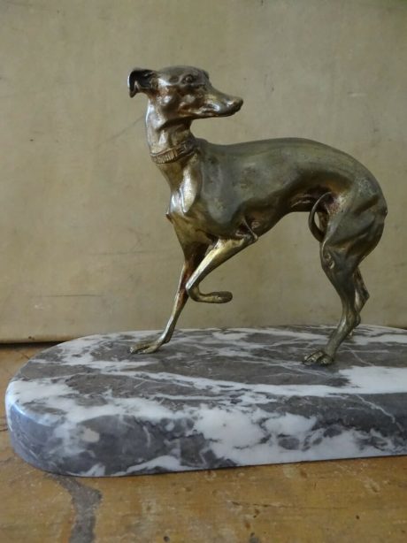 French gilded bronze Grey hound sculpture c.1920