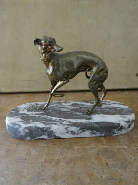 French gilded bronze Grey hound sculpture c.1920