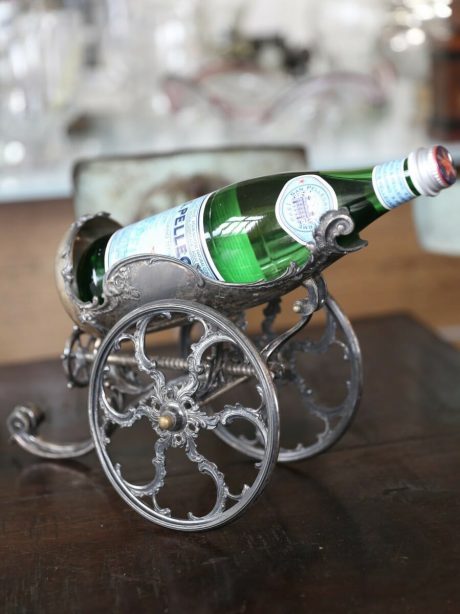 Antique metal wine pourer in the form of a chariot c.1900