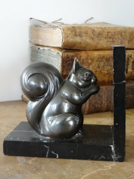 Pair of spelter squirrel bookends c.1950's