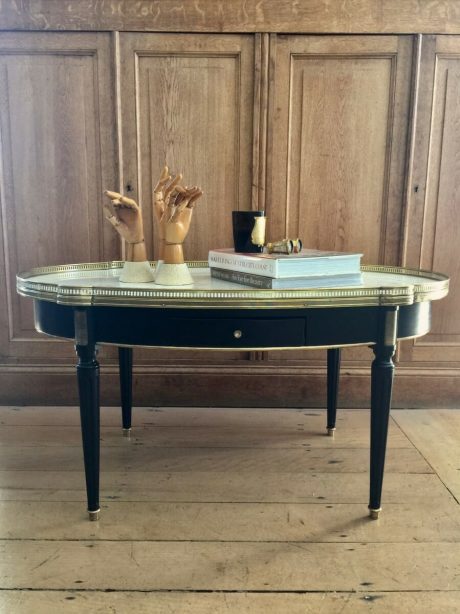 French LXVI Style Coffee Table in Wood and Marble c.1940