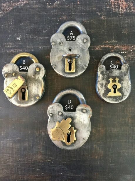 A collection of antique English padlocks