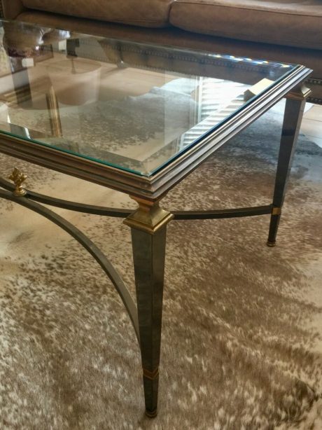 Maison Charles bronze and brass coffee table c.1920