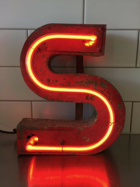 Vintage Neon Letter S