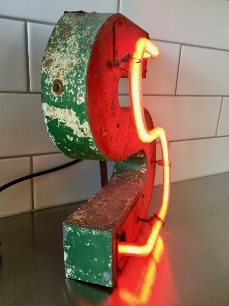 Vintage Neon Letter S