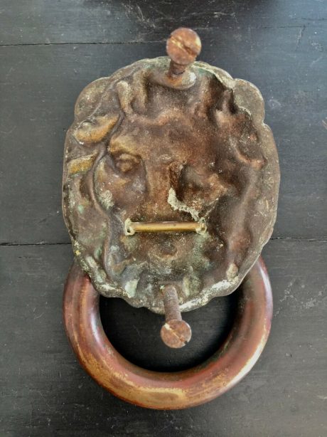 Antique copper Lion Head Door Knocker