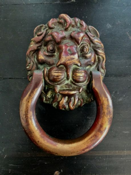 Antique copper Lion Head Door Knocker