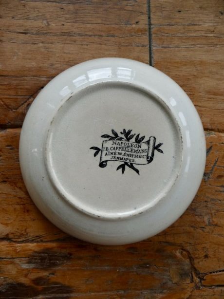 19th century black transfer ware Napoleon bowls