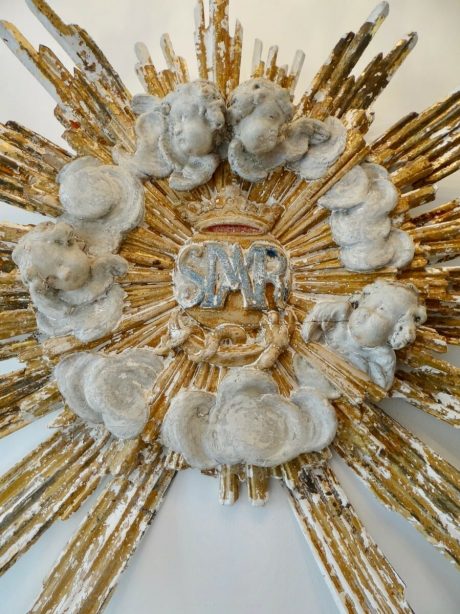 Italian altar celestial starburst with angelots c.1850