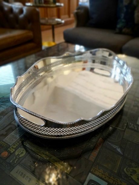 English Silver plated gallery tray c.1930's