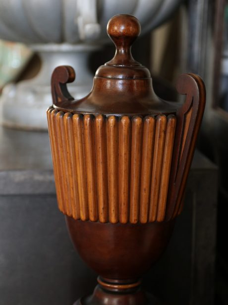 Regency satinwood and mahogany urn c.1850