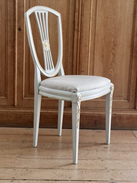 Set of six Gustavian 20th century dining chairs