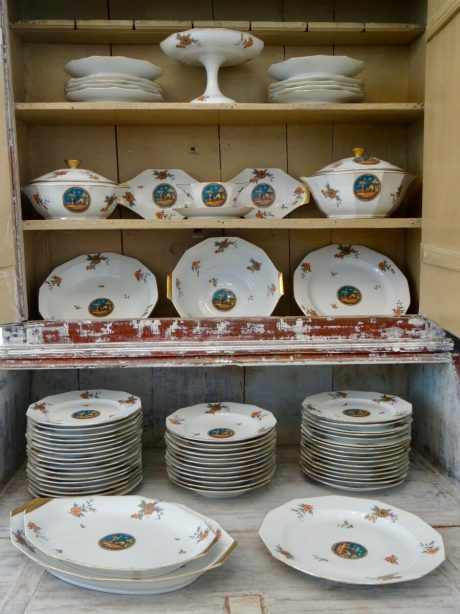 Vintage Limoges dinner set with chinoiserie motif