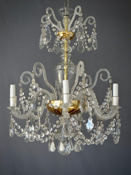 1930's crystal Liege chandelier (Belgium)