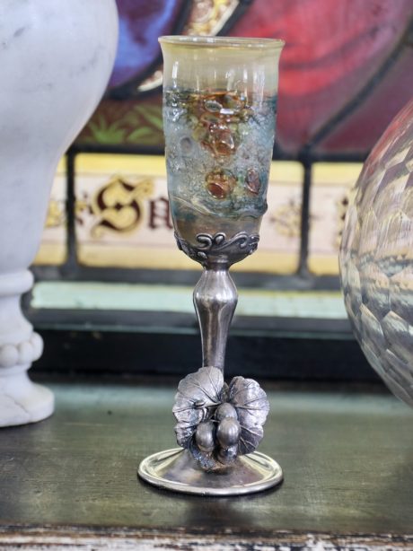 Art Nouveau glass and silver vase c.1910