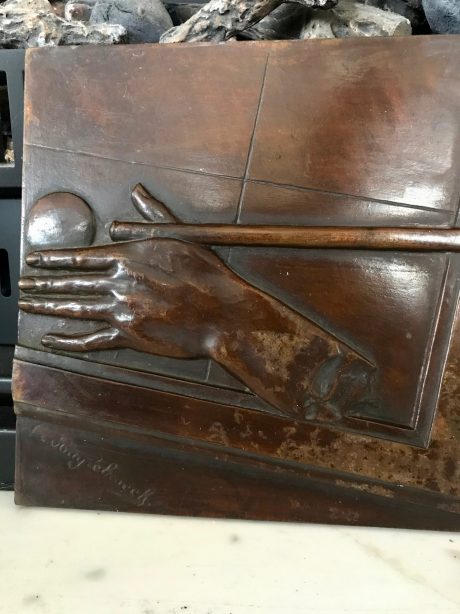 Signed Art deco bas relief in bronze of 