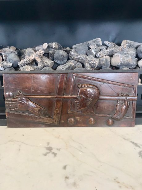 Signed Art deco bas relief in bronze of 