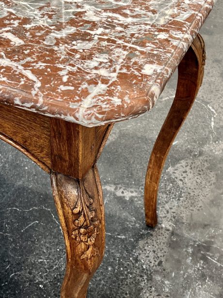 19th century French red marble topped game table