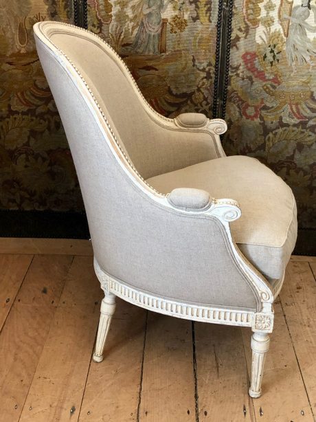 An antique nineteenth century Swedish bergere chair c.1870