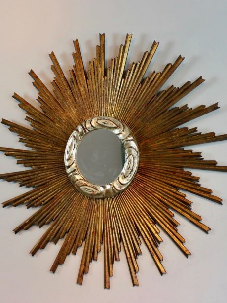 A French giltwood sunburst mirror