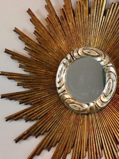 A French giltwood sunburst mirror