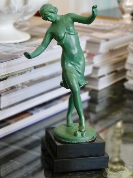 Patinated Spelter Dancing Girl c.1930