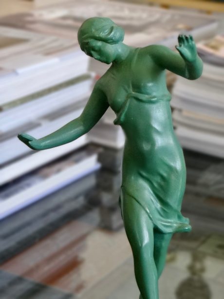 Patinated Spelter Dancing Girl c.1930