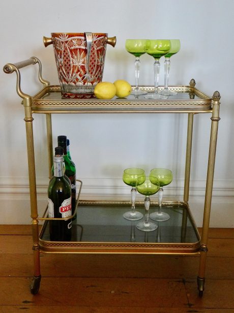 Brass & Glass drinks trolley c.1950