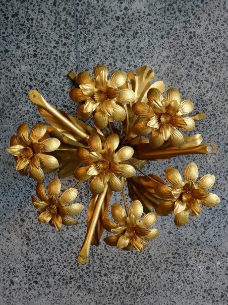 French glass topped gilt metal table c.1970